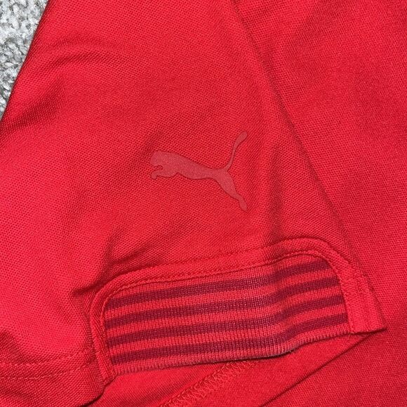 Cotton Poly Blend Ferrari Red Road Racer Shield Polo Golf Shirt XXL Puma Mens - Picture 7 of 8